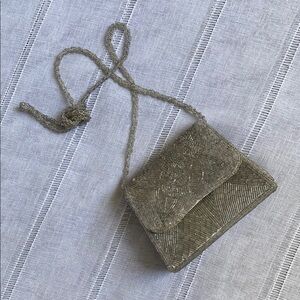 Vintage Beaded Evening Mini Square Crossbody Bag